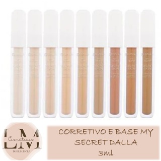 Corretivo e Base Líquido Dalla My Secret Skin 3,3ml em Oferta na Shopee