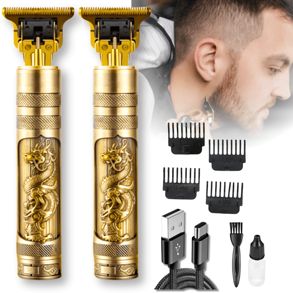 Kit 2  Maquinas de cortar cabelo Profissional Dragao Barbeador cuidados masculinos e aparador de pelos Barba e corpo