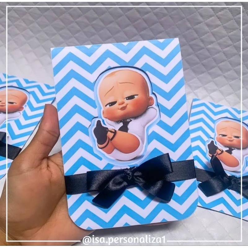 5 convites personalizados para festa de aniversário tema o poderoso chefinho