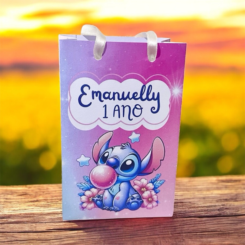 Sacolinha personalizada STITCH LEMBRANCINHA de aniversário /mesversario , PEGUE E MONTE