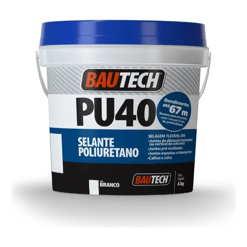 Selante Adesivo Pu40 Branco 4kg Galão Balde Bautech em Oferta na Shopee