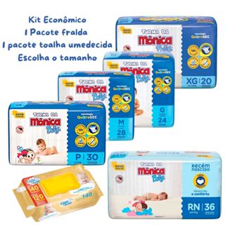 Kit Fralda Descartável Turma da Mônica Baby + Toalhas Umedecidas Upa Bebê – Cuidado do Bebê em Oferta na Shopee