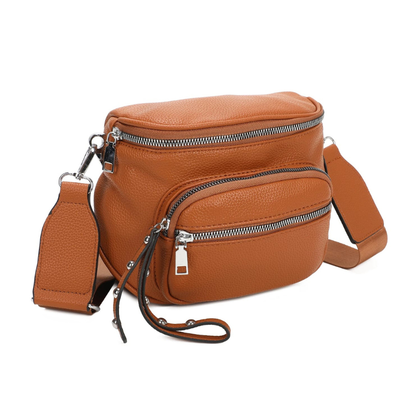 Bolsa Pochete Feminina Em Couro Pu Transversal Pochete Estilosa Moderna Blogueira Com Alça Textil