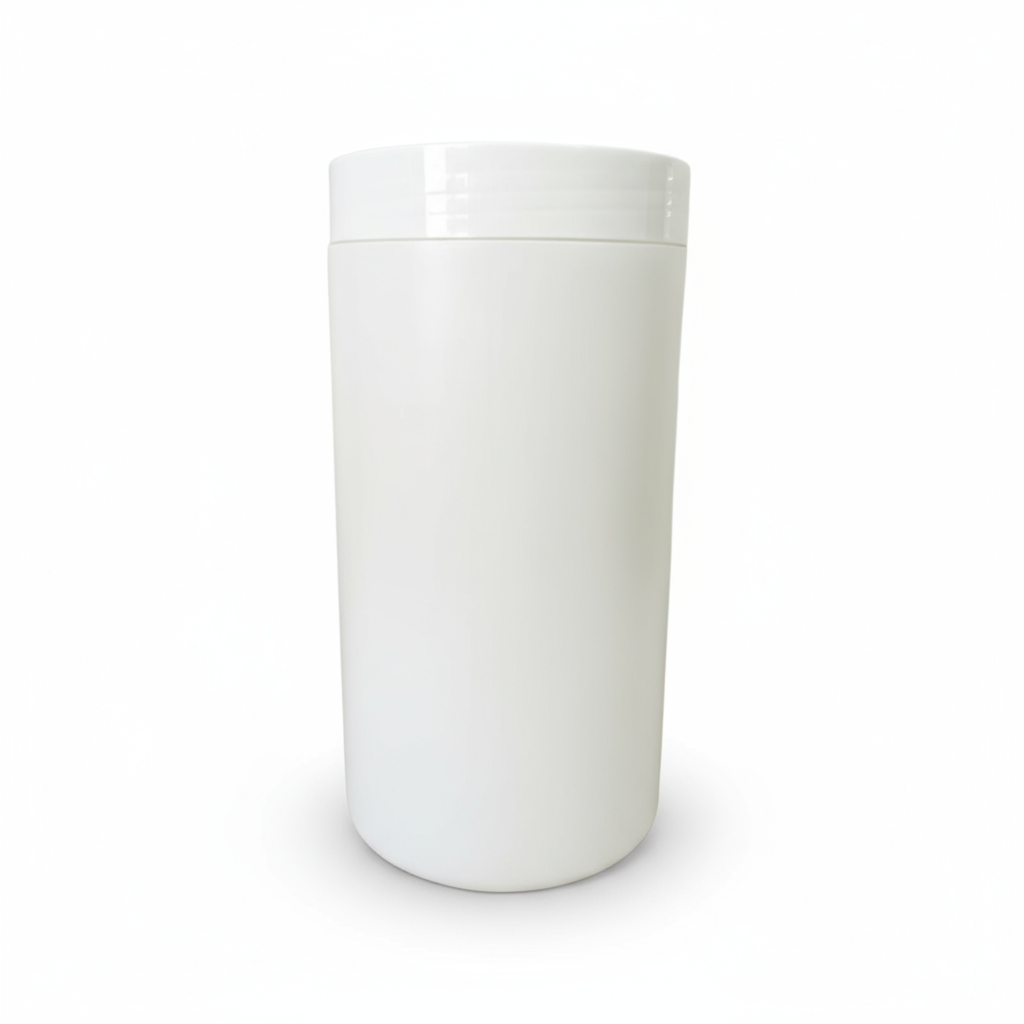 Kit Potes Plástico 1kg Fino Tampa Rosca Creme, Mascará