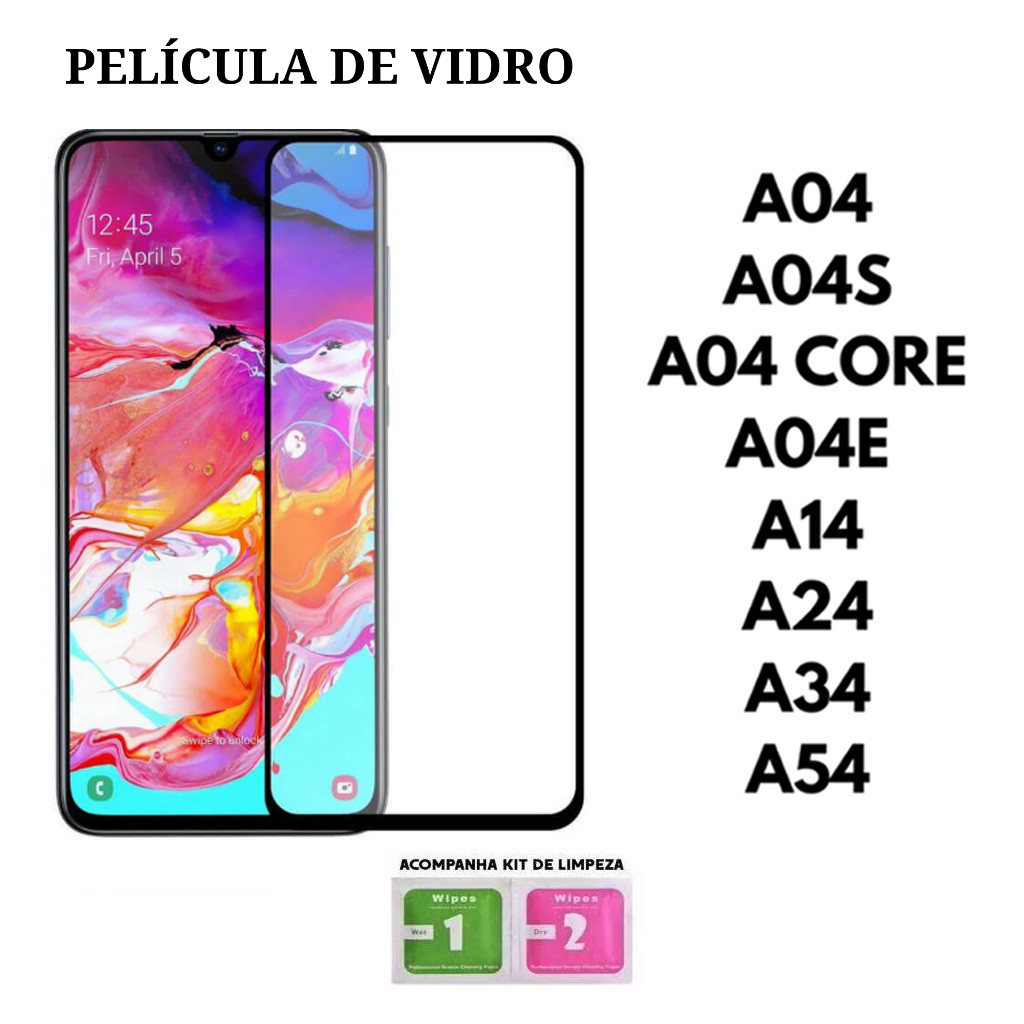 Película De Vidro 3D/9D Temperado HD Para Samsung  A04 A04S A04 CORE A04E A14 A24 A34 A54