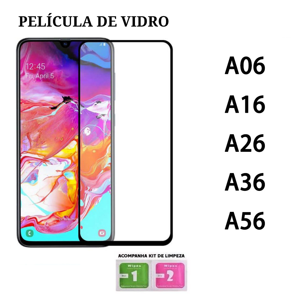 Película De Vidro 3D/9D Temperado HD ParaPara Samsung A06 A16 A26 A36 A56 em Oferta na Shopee
