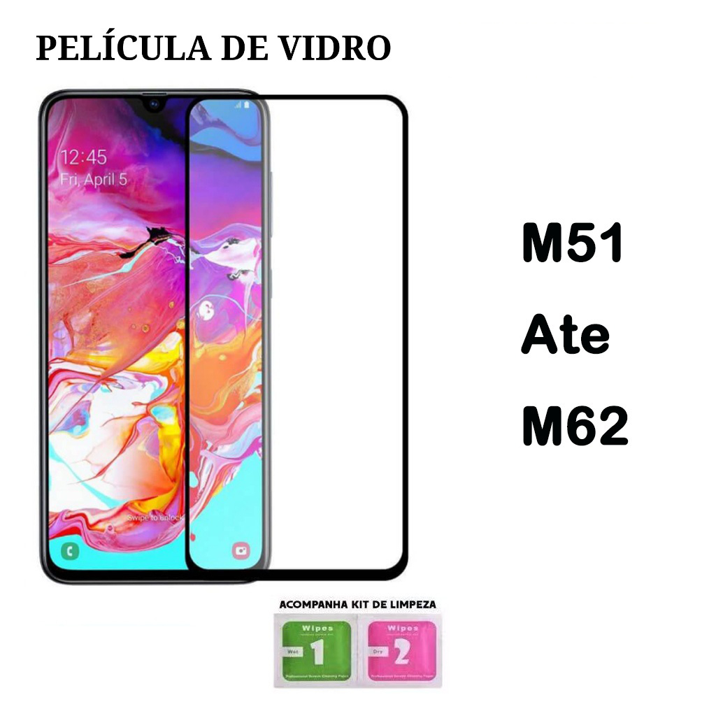 Película De Vidro 3D/9D Tempeado HD Para Samsung M51 Ate M62 em Oferta na Shopee