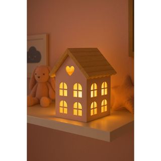 Casinha Luminaria em Mdf Rosa Para Quarto Menina Com fio de fada Novidade em Oferta na Shopee