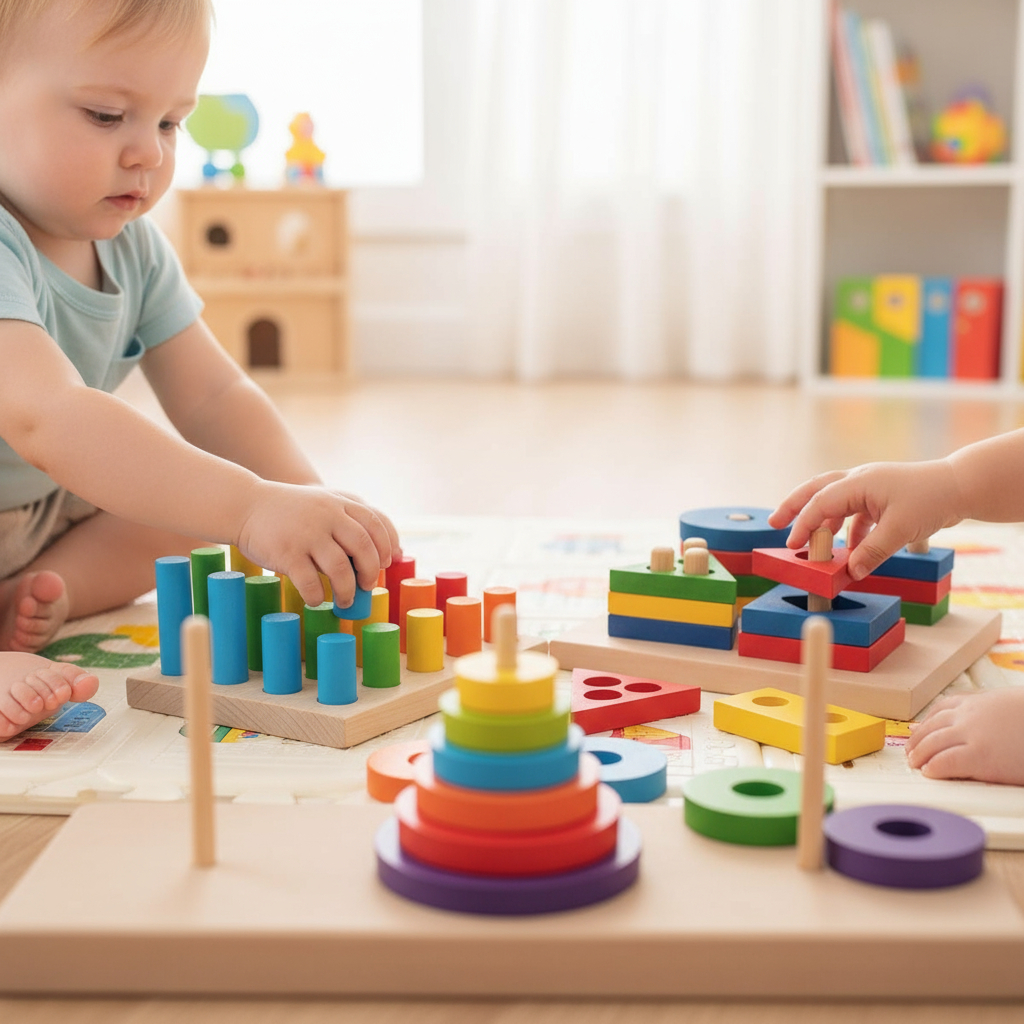 Kit com 3 Brinquedos Educativos Montessori