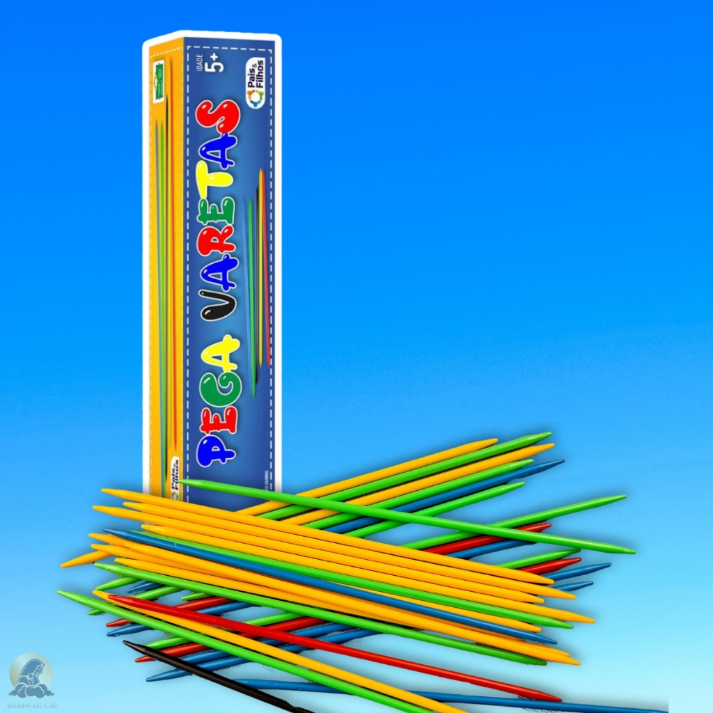 Jogo Pega Varetas Pais & Filhos 31 Palitos Coloridos Equilíbrio Infantil