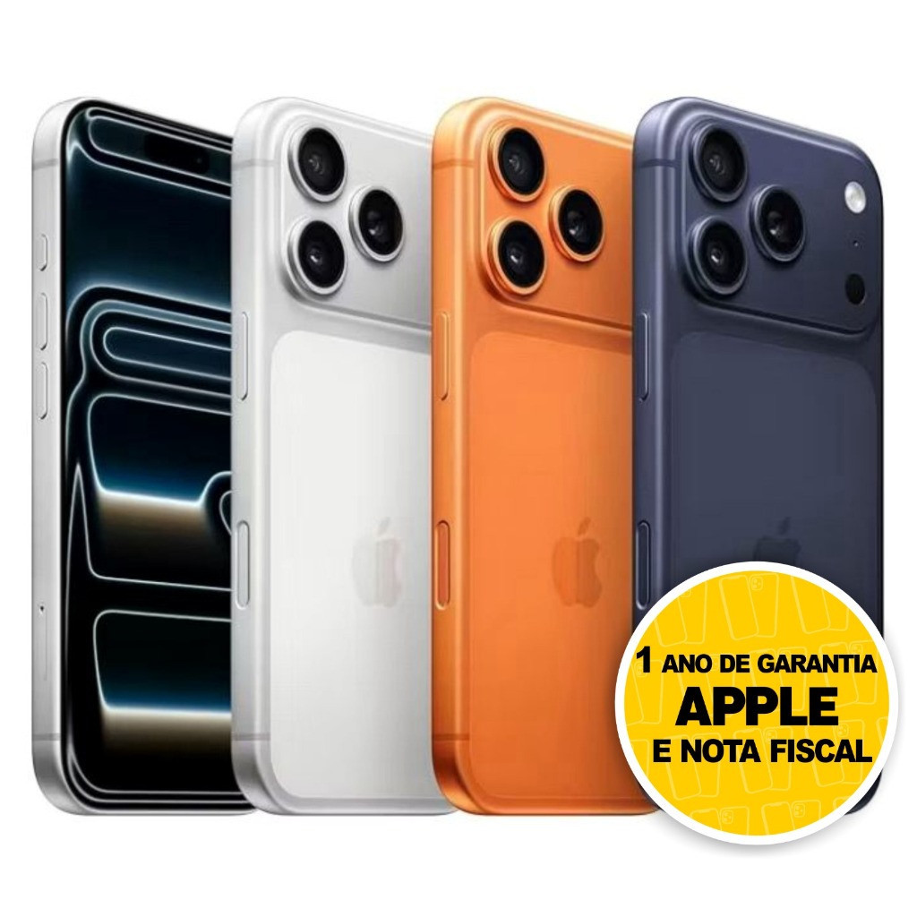 Celular iPhone 17 Pro e Pro Max 256GB 5G Dual E-sim Lacrado Original 1 Ano de Garantia Apple