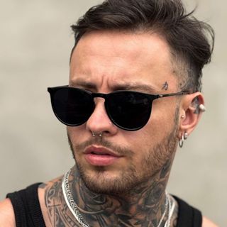 Óculos de Sol Redondo Casual Premium Unissex Metal e Acetato Com Uv400 - Leblon em Oferta na Shopee