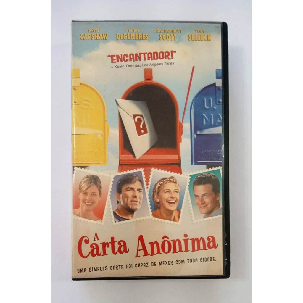 Fita Vhs A Carta Anônima Original Tom Selleck Kate Capshaw comédia romântica