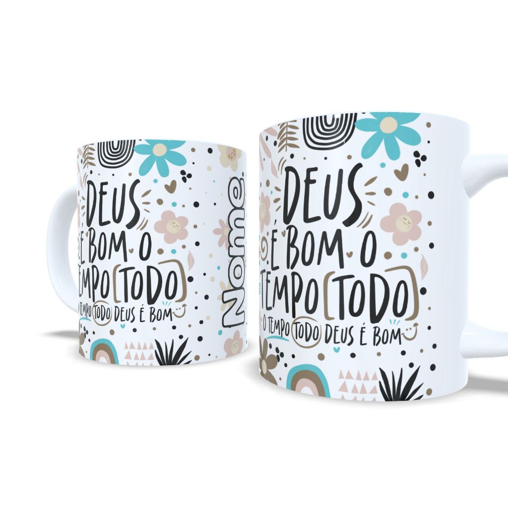 Caneca Evangélica Cristã Com Nome Personalizada Frase Bíblica Presente Religioso Gospel Católico