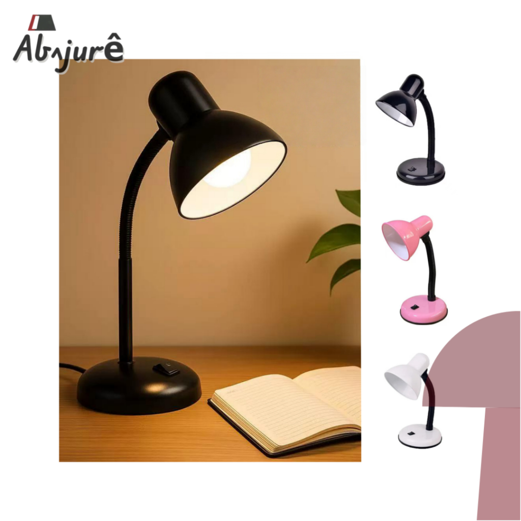 Luminária De Mesa Abajur Rosa Preto Branco Articulado Articulável Abajur Manicure Estudo Leitura em Oferta na Shopee