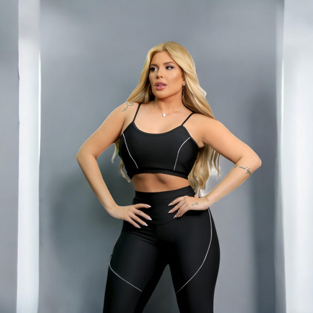 Conjunto Feminino Fitness Para Academia Com Bastante Elastano | Sem Transparência TSA Variedadeso