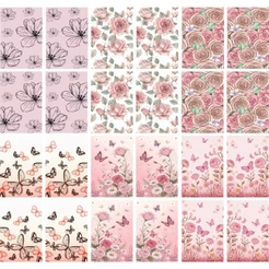 Películas adesivos decoração de unhas manicure rosa chá com flores pretas
