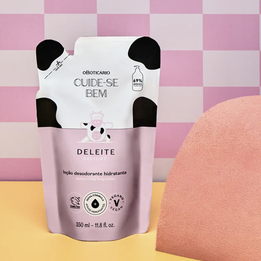 Refil Loção Desodorante Hidratante Corporal Cuide-se Bem Deleite 350ml O Boticário