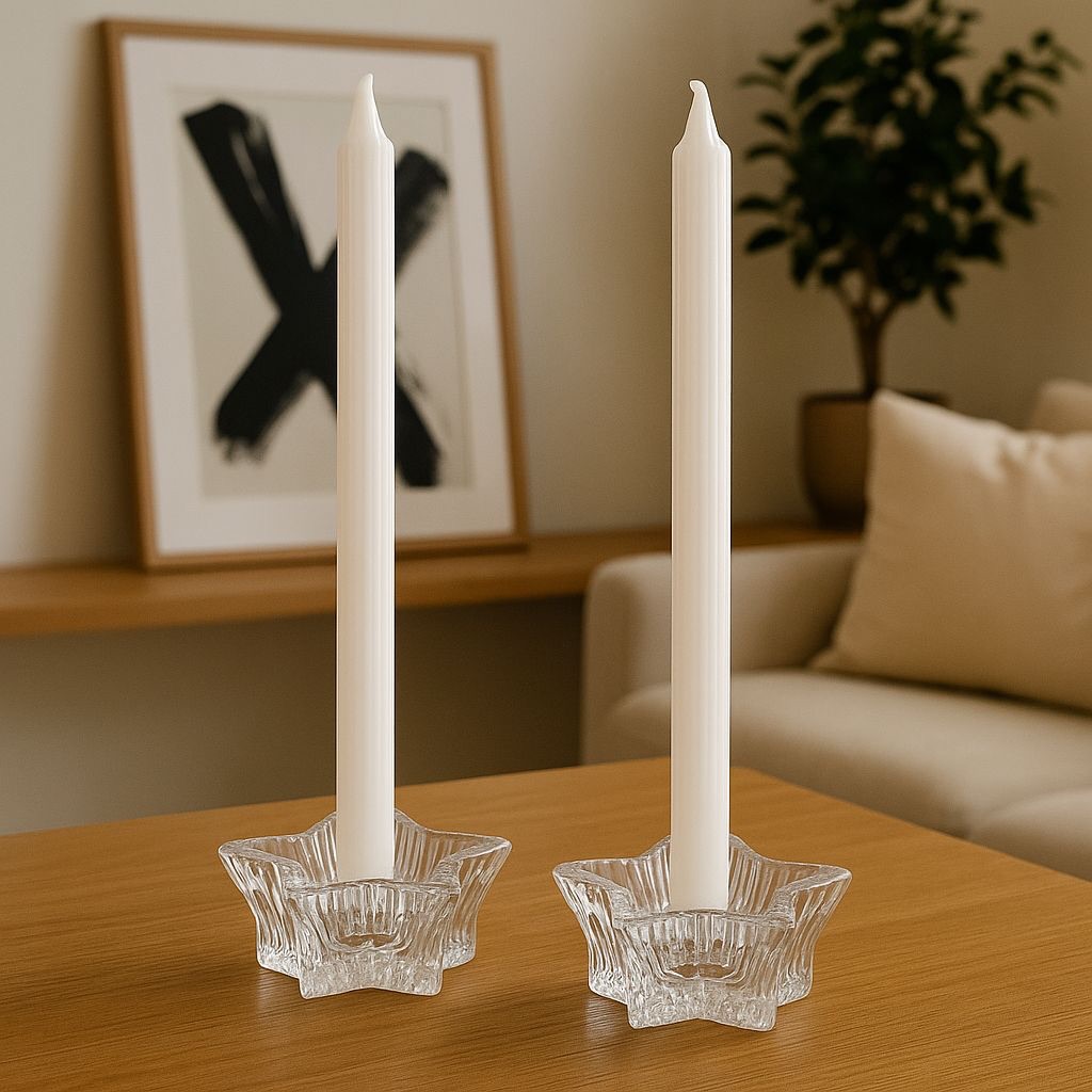 Castiçal De Vidro Formato Estrela Coração Redondo Porta Vela em Oferta na Shopee