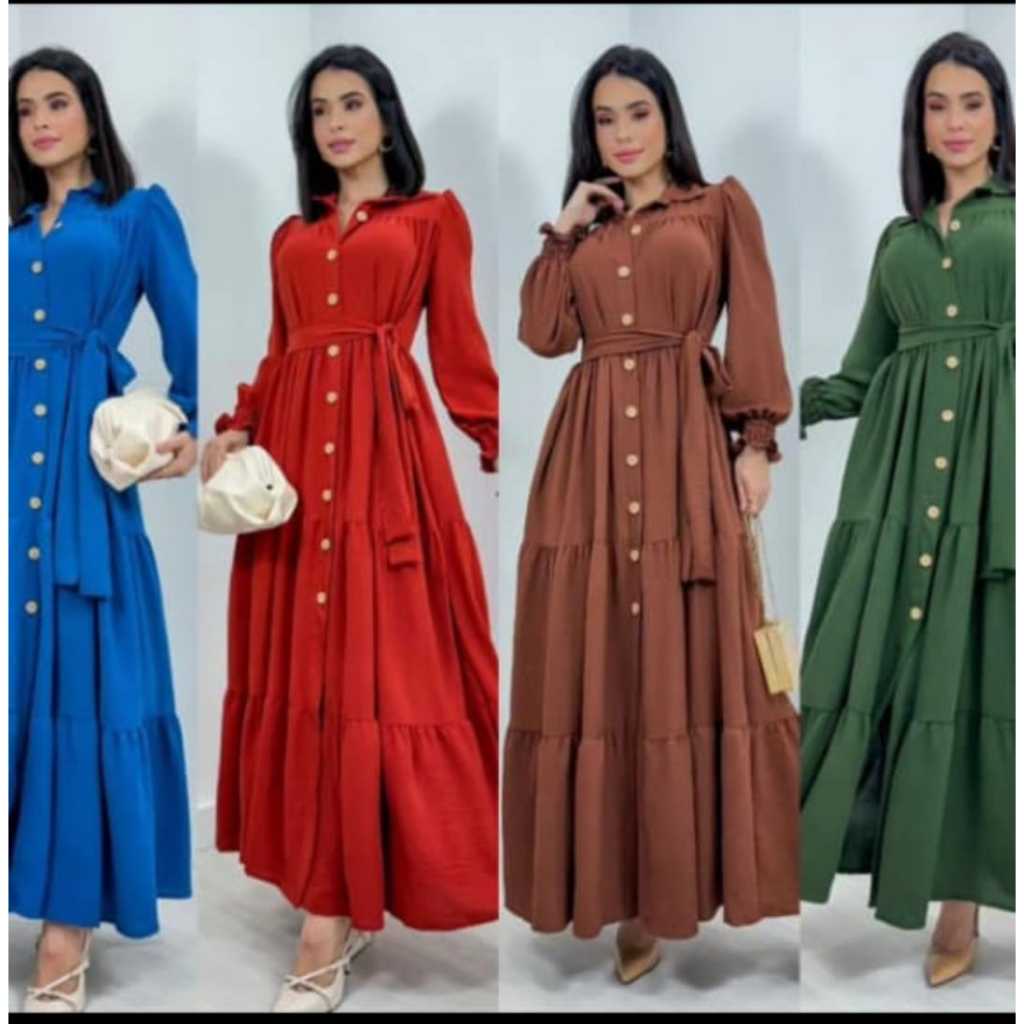 Vestido Feminino LINHO Social Elegante Luxo Casual Estiloso Confortável Verão Moderno