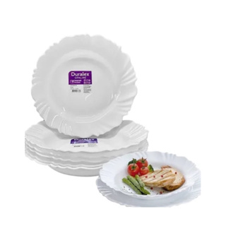 Jogo 04 Pratos Fundo Branco Duralex Opaline Vidro Pétala Nadir Almoço /Janta em Oferta na Shopee