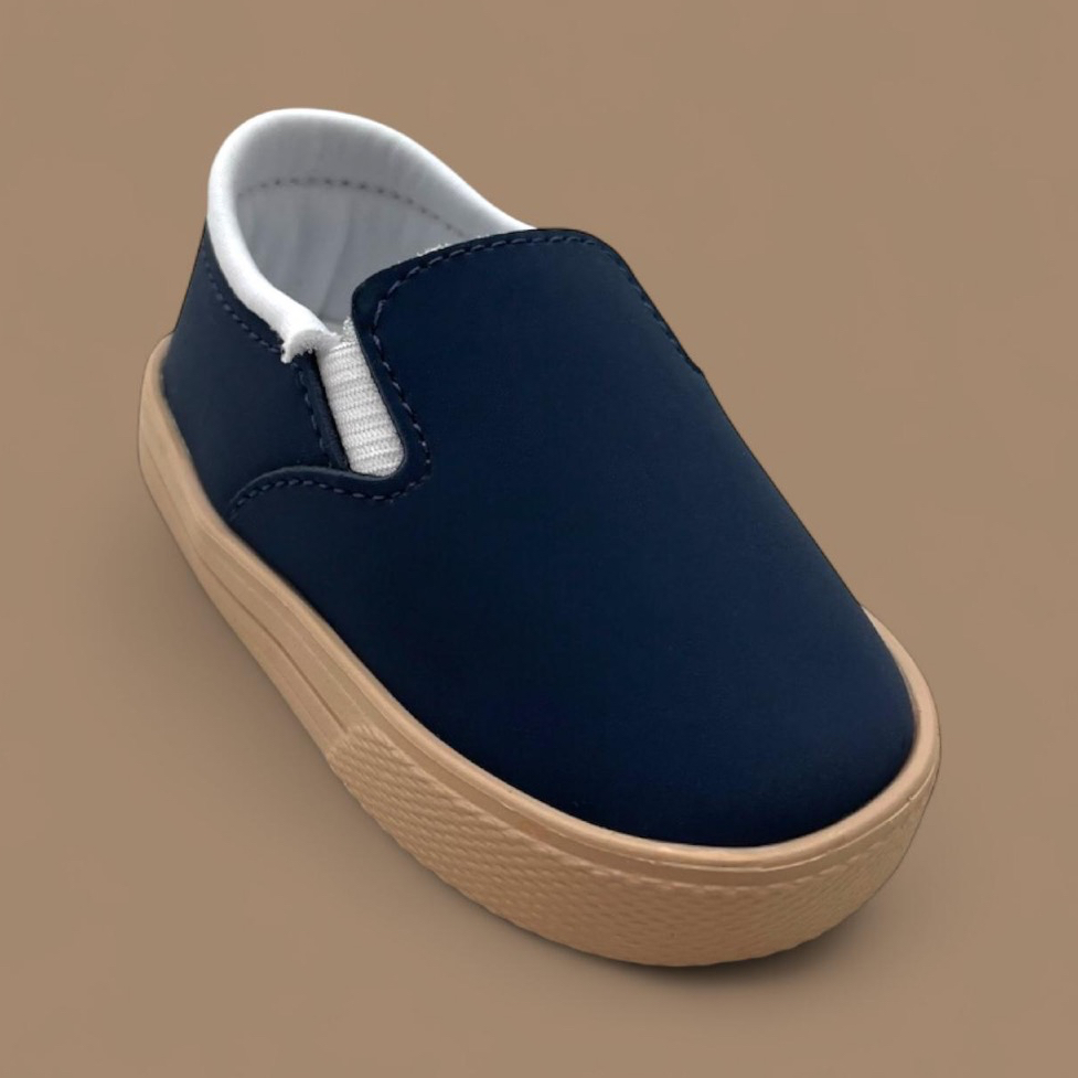 TÊNIS SAPATINHO INFANTIL BABY MASCULINO MENINO SLIP ON AZUL MACIO CONFORTÁVEL SUPER LEVE 15 AO 22 PROMOÇÃO