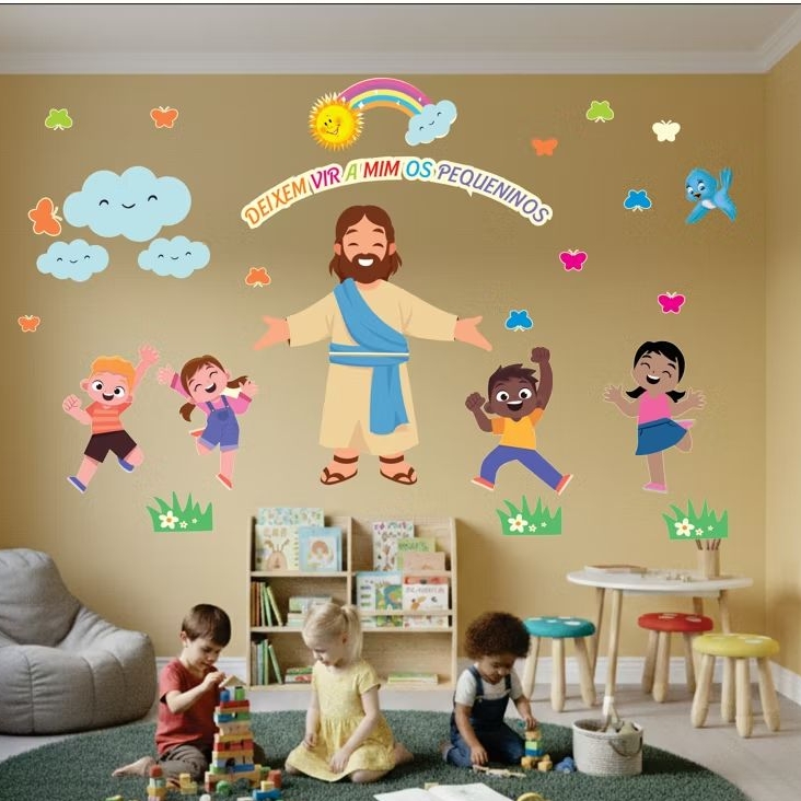 Adesivo de Parede Infantil Jesus Kids