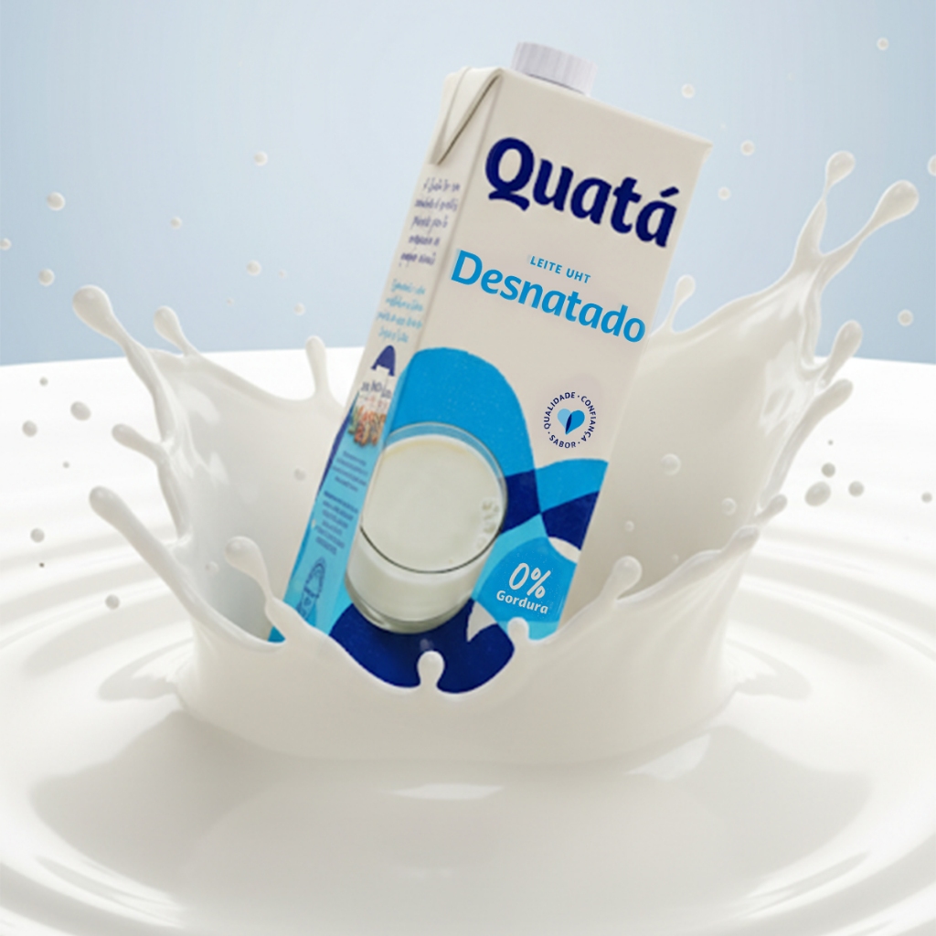 Detalhes do Kit Leite UHT Quatá Desnatado 1l