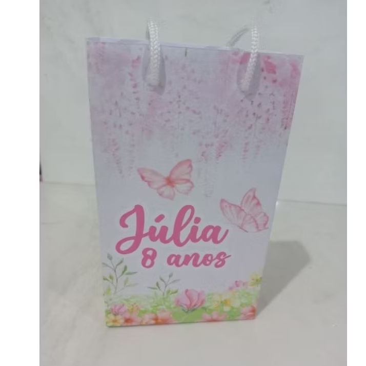 Envio Rápido - Sacolinha personalizada Jardim das borboletas/Aniversário /Lembrancinhas
