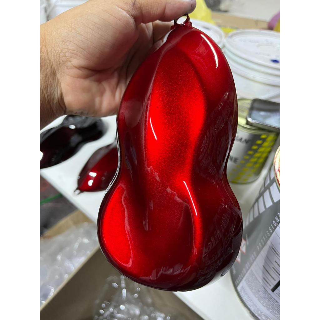 Tinta automotiva base poliester Vermelho Claro Candy Ultra  / PRONTO P/ USO - Exclusiva