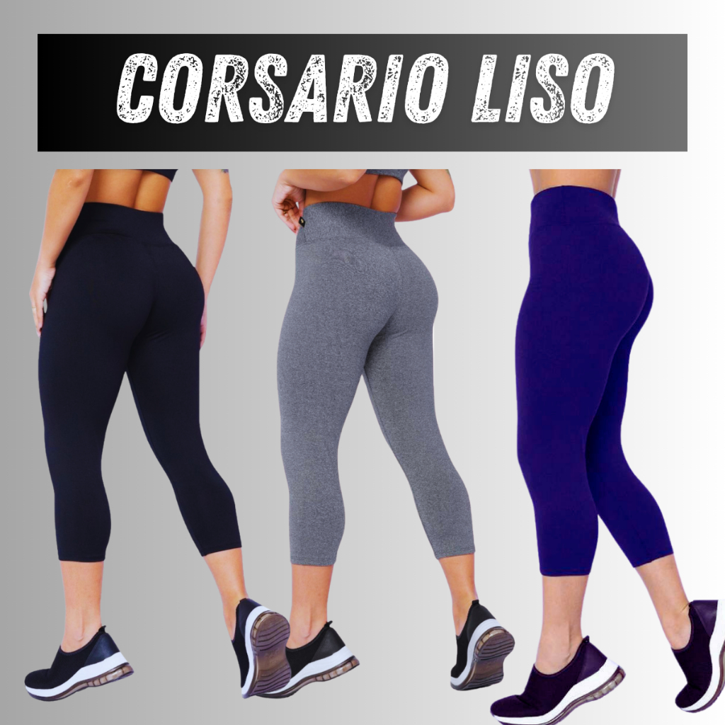 Corsario Feminina capri academia malhar cintura alta fitness