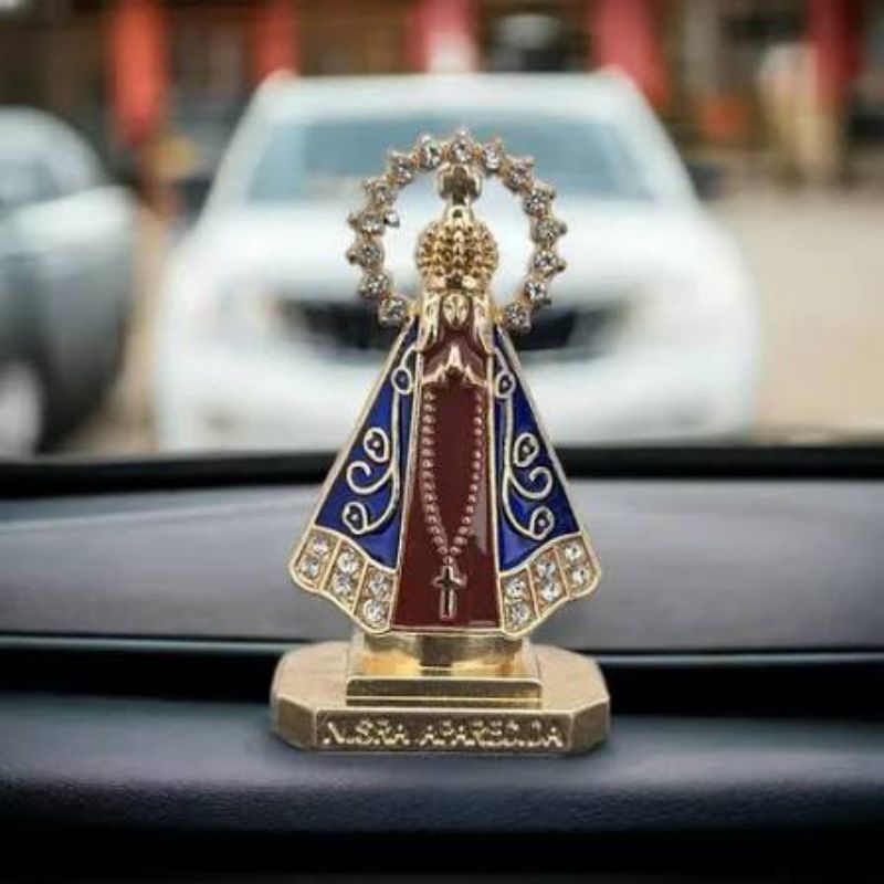 kit 12 Imagem de Metal de nossa senhora Aparecida ou São Bento, para carro, caminhão, oratório e etc.