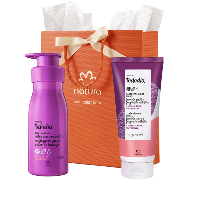 Presente Tododia Natura Hidratante ou Body Splash com Sabonete e sacola