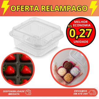 300/100/10 Potes Quadrado Embalagem Para Bolo Doce Brigadeiro Sobremesas em Oferta na Shopee