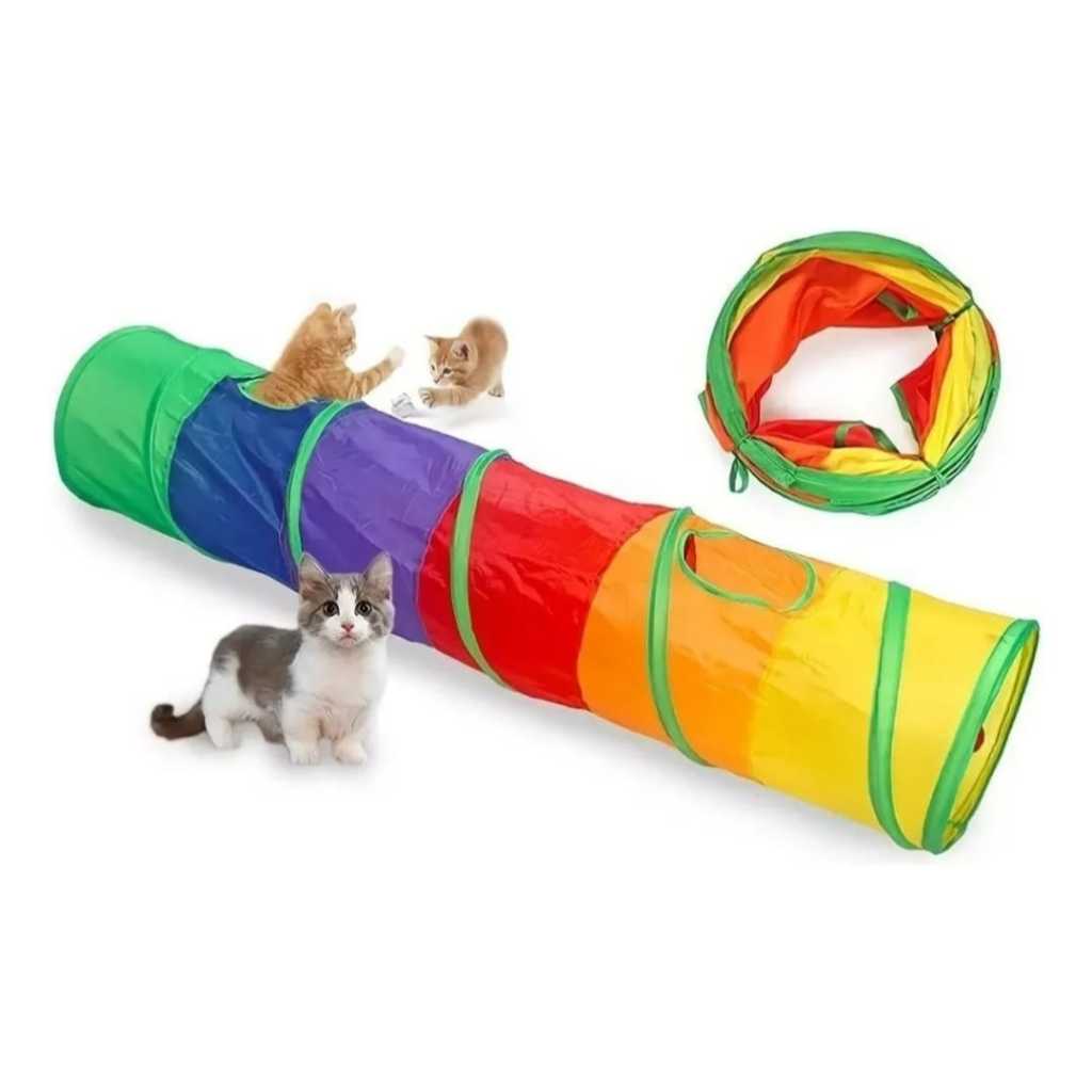 Brinquedo Para Pets Túnel Labirinto Para Gatos Colorido em Oferta na Shopee