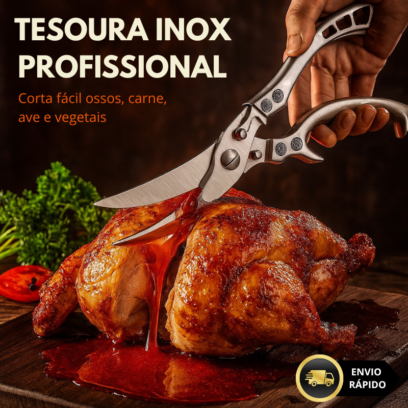 Tesoura Inox Profissional Cozinha para Frango Aves Carnes Legumes