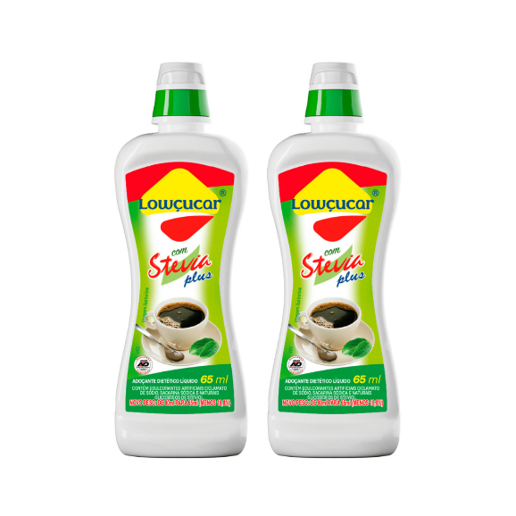 Adoçante Lowçucar Plus Com Stevia Liquido 65ml em Oferta na Shopee