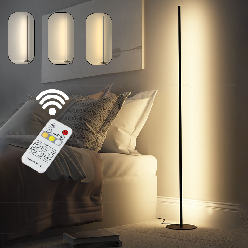 Luminária de assoalho LED simples estilo europeu de 100 cm com tempo de ajuste de controle remoto-G5 em Oferta na Shopee