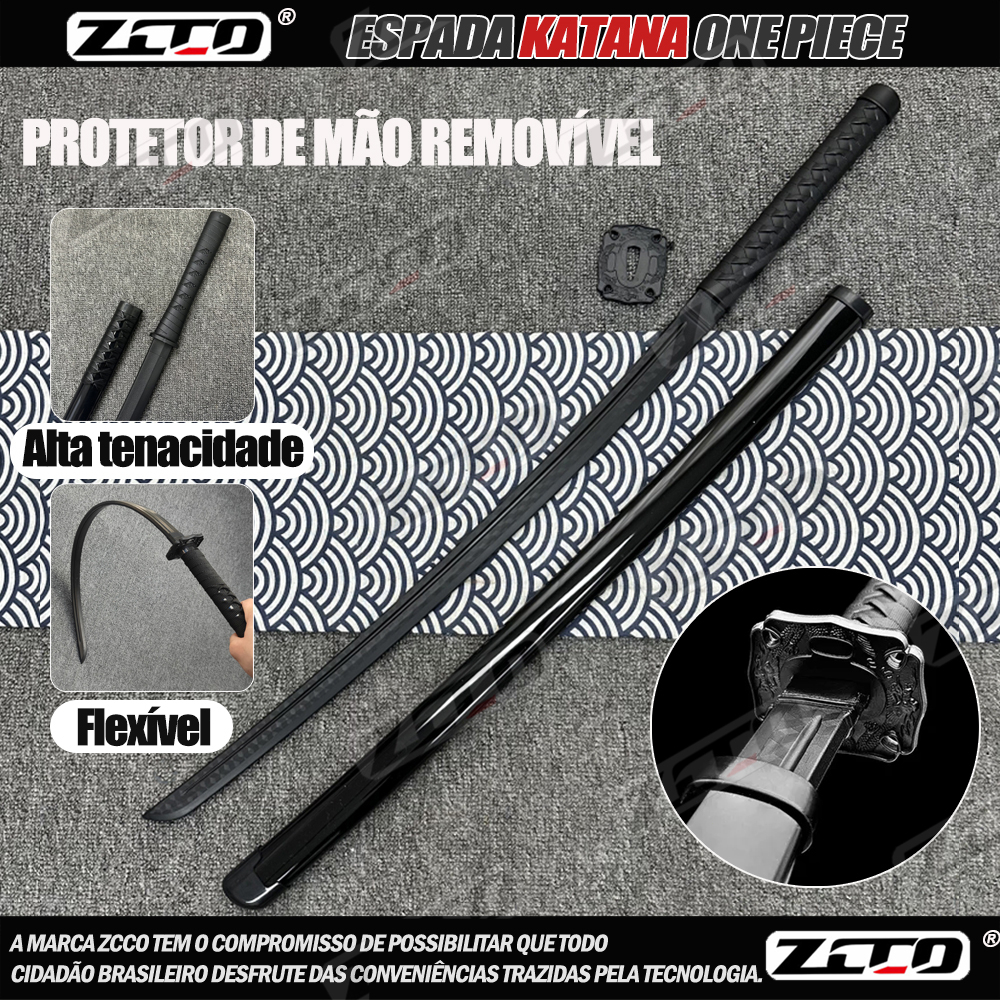 ZCCO Espada Samurai Katana Wakizashi Tático Plástico Lâmin 100cm