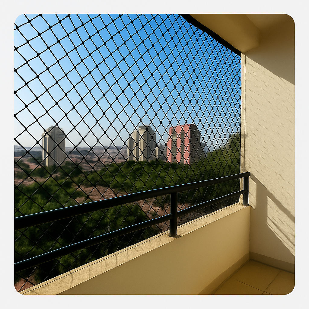 Kit Completo Rede De Proteção 8m² Para Sacadas Janelas Gatos Crianças