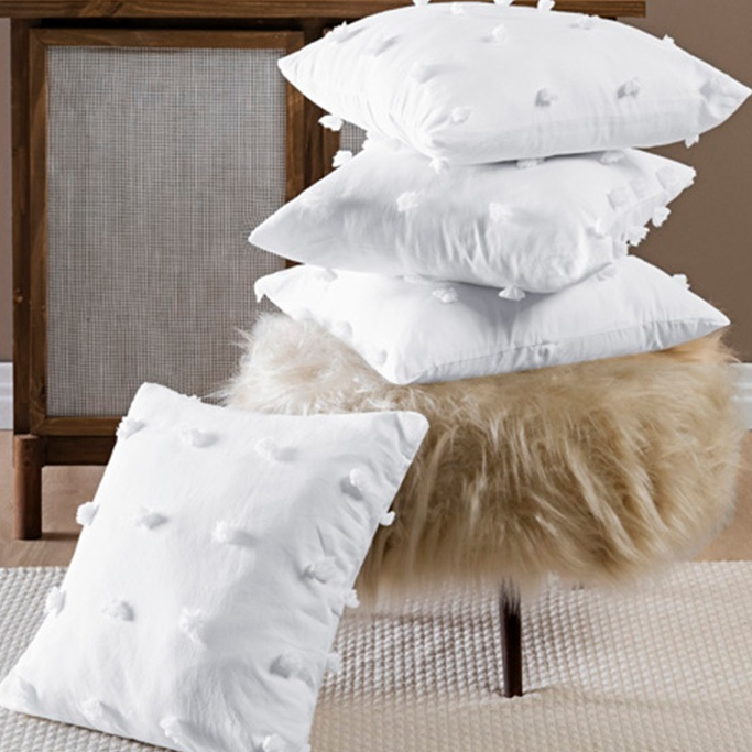 Kit 4 Capas Almofada Pompom 3D Poppy 300 fios 45cmx45cm / 60cmx30cm em Oferta na Shopee