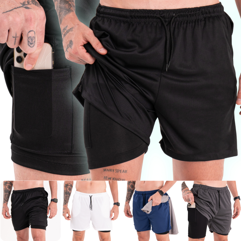 Bermuda Shorts Academia Treino Térmico Masculino com Compressão Corrida Confortável leve Proteção Uv