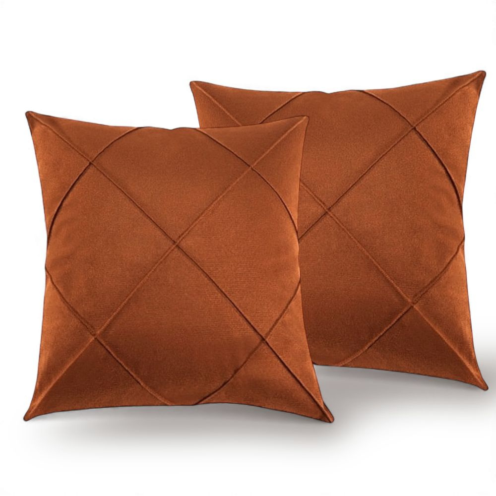 Kit 2 Capas de Almofada Decoração Sala e Quarto Drapeada Suede Tecido Macio e Aveludado em Zíper