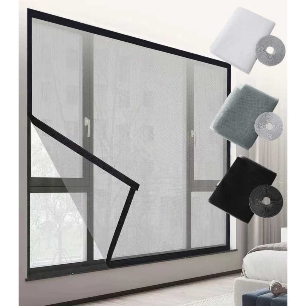 Tela Mosquiteira Resistente para Janelas Tela de Fibra de Vidro com Fecho de Contato Contra Insetos Telinha com Velcro em Oferta na Shopee