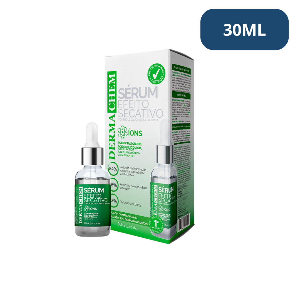 Sérum Efeito Secativo Peles Oleosas 30ml Dermachem em Oferta na Shopee