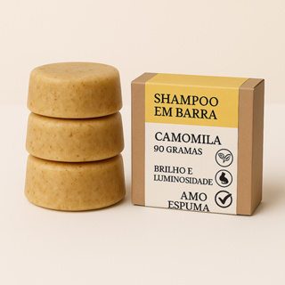 Shampoo e Condicionador Barra Camomila 100% Natural Sólido Vegano Luminosidade Cabelo Clareador em Oferta na Shopee