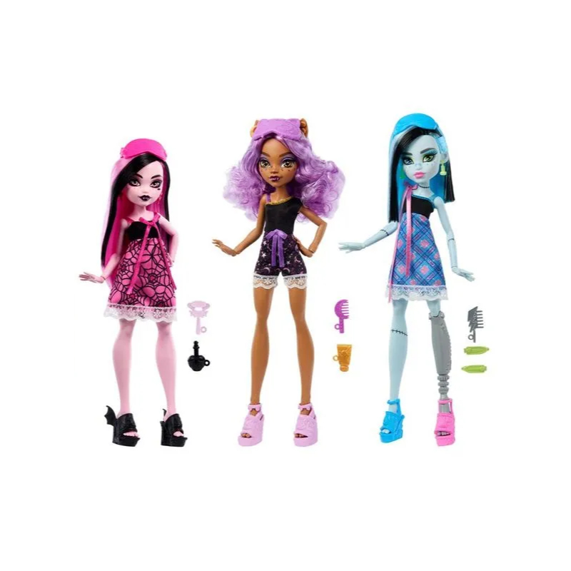 Kit C/ 3 Bonecas Monster High Pijamas Monstruosos - Mattel JGM42 em Oferta na Shopee