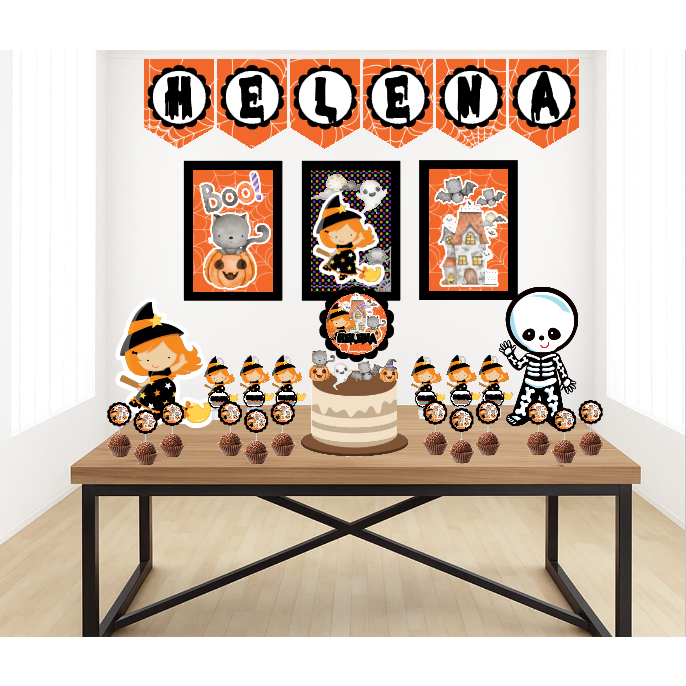 Kit Personalizado Festa Infantil HALLOWEEN 2 Decoração Aniversário Mesversário Só Um Bolinho Lembrancinhas