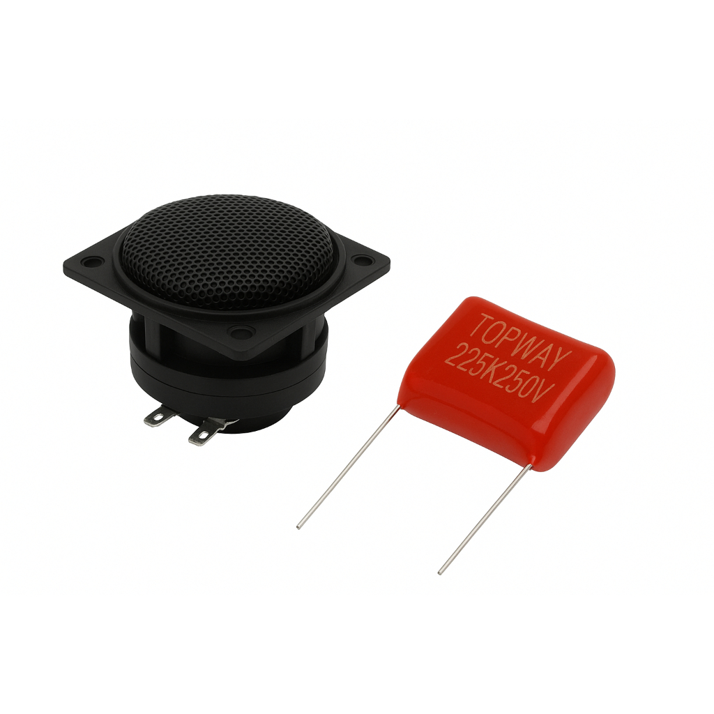 Tweeter Piezoelétrico 250w Rms + Capacitor 250v 2m2 Som Automotivo E Residencial