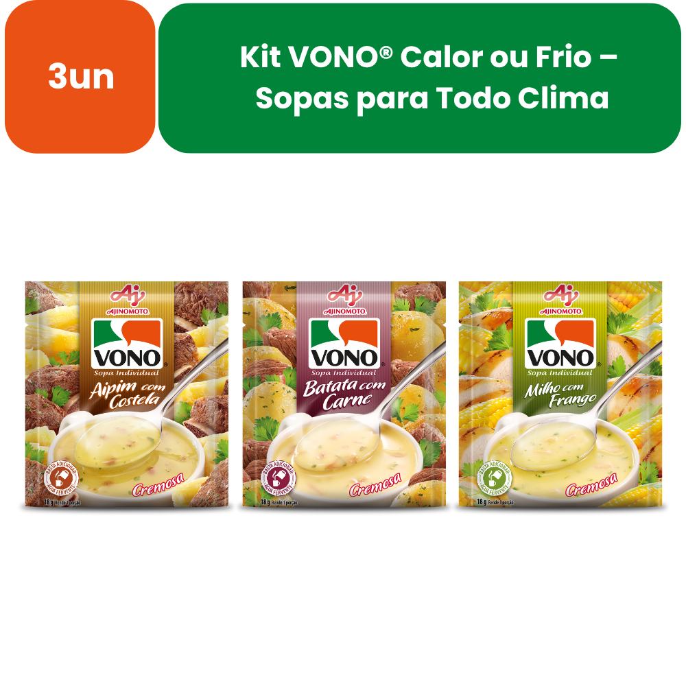 Kit VONO®  Sopas - Calor ou Frio – 3 Unidades em Oferta na Shopee